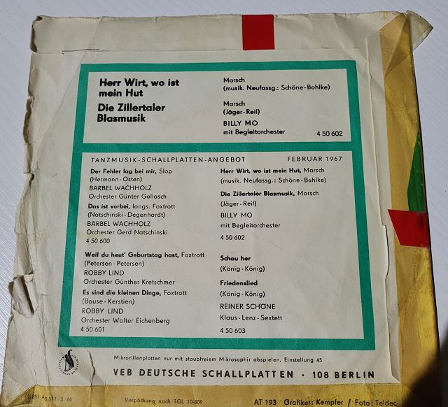 Billy Mo – Herr Wirt, Wo Ist Mein Hut / Die Zillertaler Blasmusik