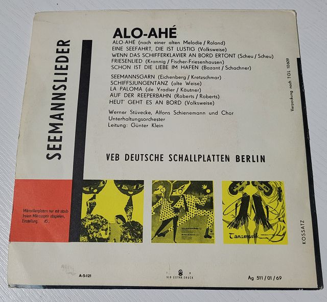 Werner Stüvecke, Alfons Schienemann Und Chor, Unterhaltungsorchester* – Alo-Ahé - Seemannslieder