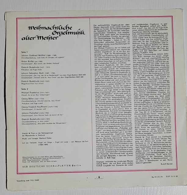 Dietrich W. Prost* – Weihnachtliche Orgelmusik Alter Meister