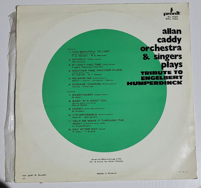 Allan Caddy Orchestra & Singers Plays* – Tribute To Engelbert Humperdinck