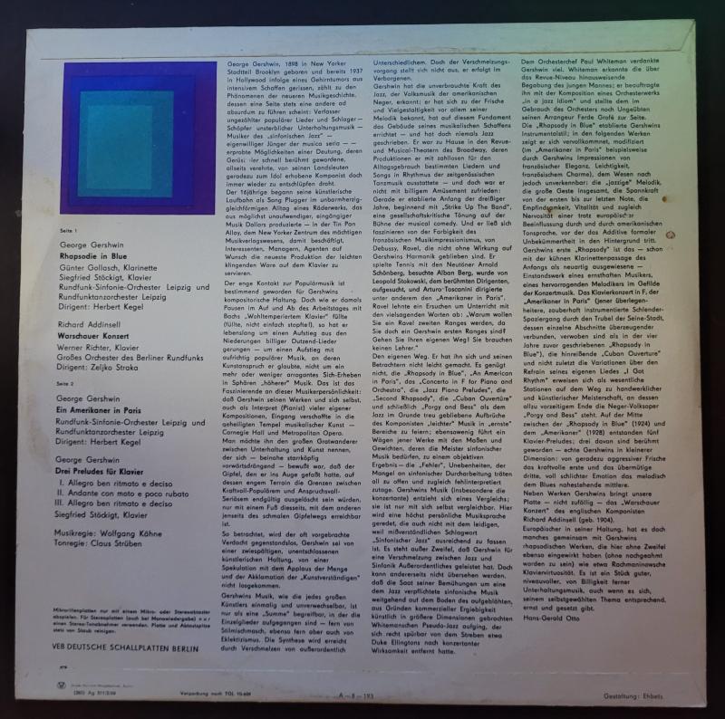 Various – Rhapsodie In Blue / Ein Amerikaner In Paris / Warschauer Konzert