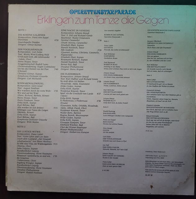 Various – Erklingen Zum Tanze Die Geigen (Operettenstarparade)
