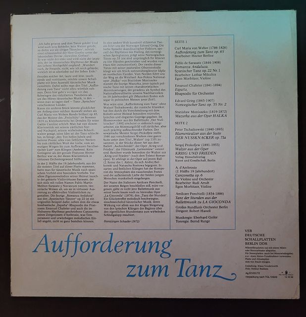 Großes Rundfunk-Orchester Berlin* – Aufforderung Zum Tanz