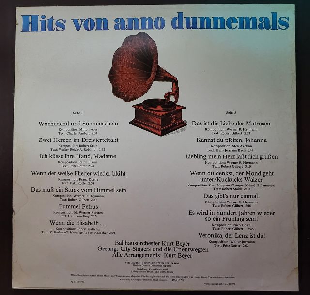 Ballhausorchester Kurt Beyer – Hits Von Anno Dunnemals