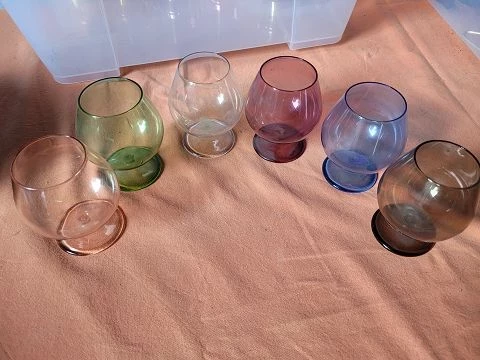 6 Gläser Cognac  original DDR Design um 1960