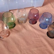 6 Gläser Cognac  original DDR Design um 1960