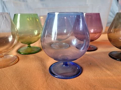 6 Gläser Cognac  original DDR Design um 1960