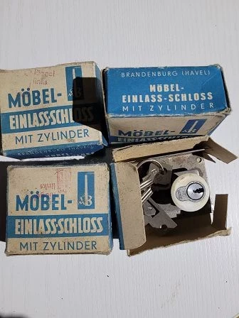 DDR Möbel Einlaßschloß mit kleinem Sicherheitszylinder