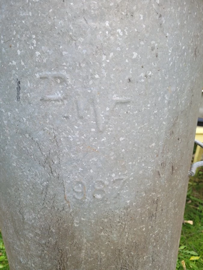 DDR Mülltonne verzinkt verzinkte Tonne DMV 1990 Loft Deko Ostalgie