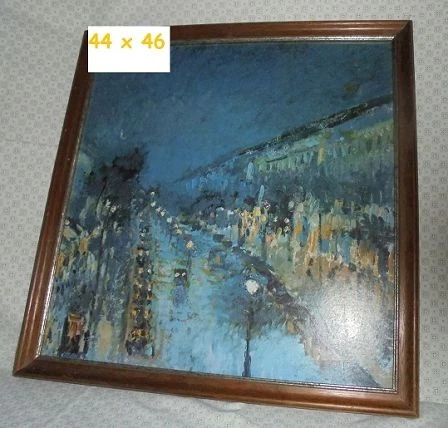 Gemälde von Camille Pissarro – Boulevard Montmartre bei Nacht – Französische Kunst