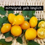 mittelgroß, gelb, länglich
